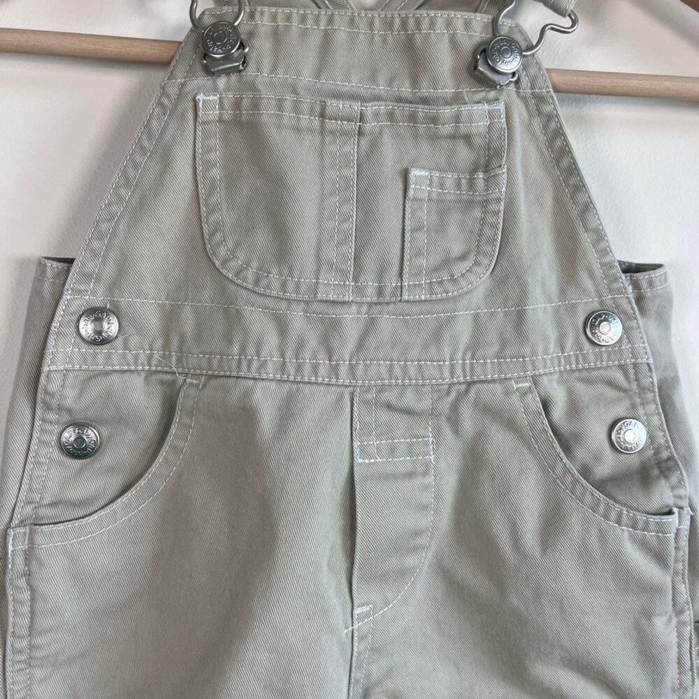 Baby Gap Classic Overalls Khaki Snaps Outdoor Beige 100% Cotton Boys Size 3–6M - Picture 2 of 10